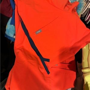 Figs Bright Orange Scrub Set